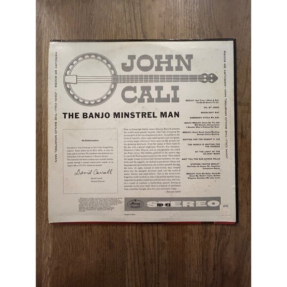 John Cali "The Banjo Minstrel Man" Vinyl Record SR-60056 Album - Picture 4 of 5